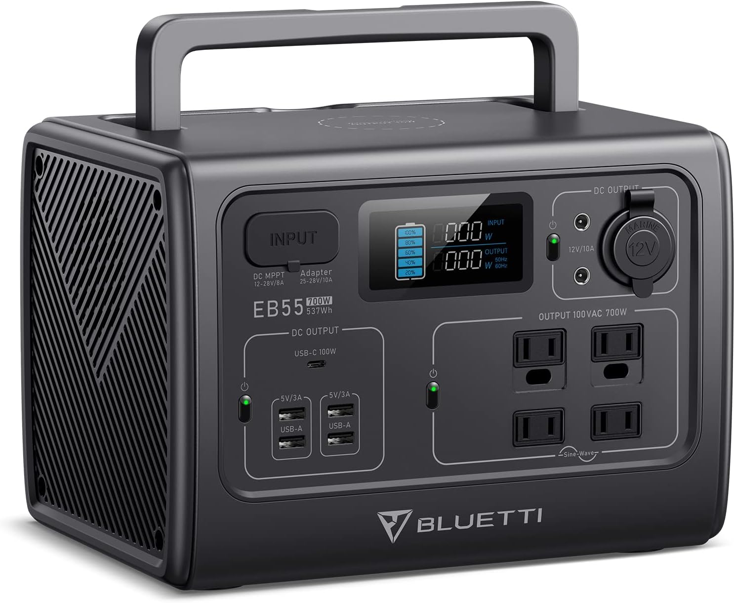 BLUETTI ポータブル電源 EB55 大容量537Wh/168000mAh AC700Wイメージ1